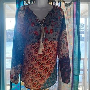 Boho Patterned Blouse NWOT
